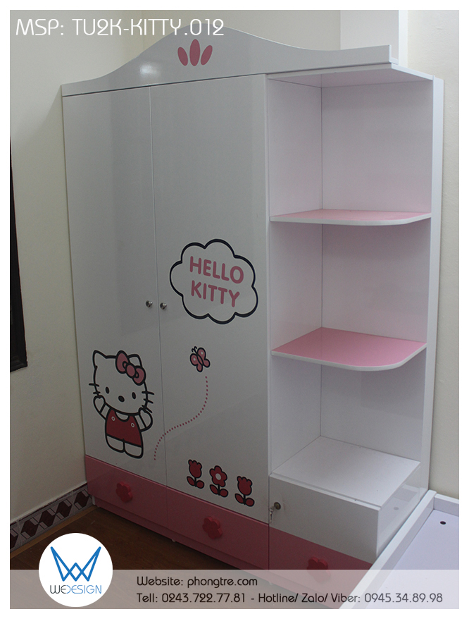 Phòng ngủ Hello Kitty của 2 bé gái nhà chị Hoàng Hường