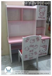 Bộ bàn ghế Hello Kitty BGTH-KITTY.4801 trang trí tên bé