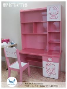 Bộ bàn ghế Hello Kitty có giá sách BGTH-KITTY.06