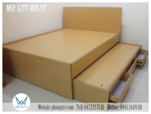 Giường tầng thấp đa năng gỗ Melamin vân gỗ tự nhiên 29T