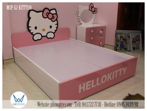 Giường ngủ Hello Kitty đeo nơ G2-KITTY.06