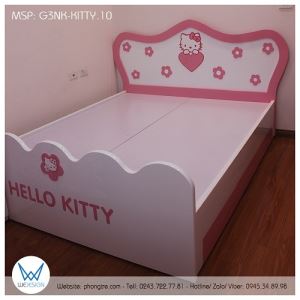 Giường ngăn kéo Hello Kitty form giường tân cổ điển