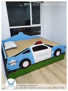 Giường ô tô cảnh sát MK1419 2 tầng thấp có 3 ngăn kéo