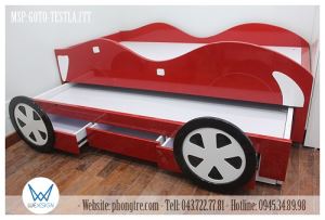 Giường ô tô Testla Roadster 2 tầng thấp màu đỏ