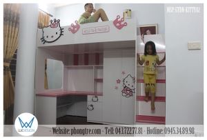Giường tầng đa năng Hello Kitty công chúa