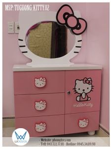 Tủ gương Hello Kitty TUGUONG-KITTY.02 màu hồng phấn