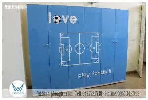 Tủ quần áo Love Play Football màu xanh da trời