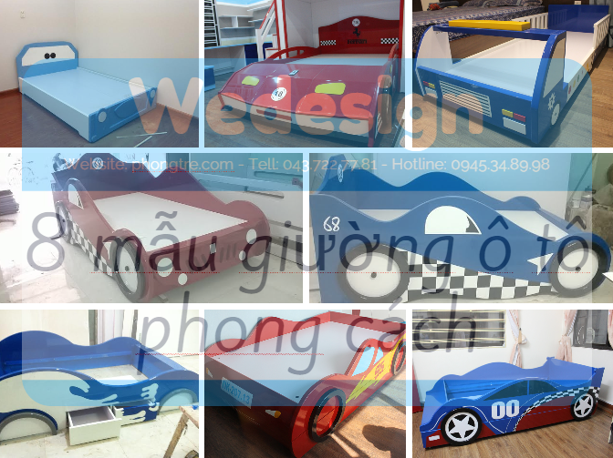 Video 8 mẫu giường ô tô trẻ em phong cách