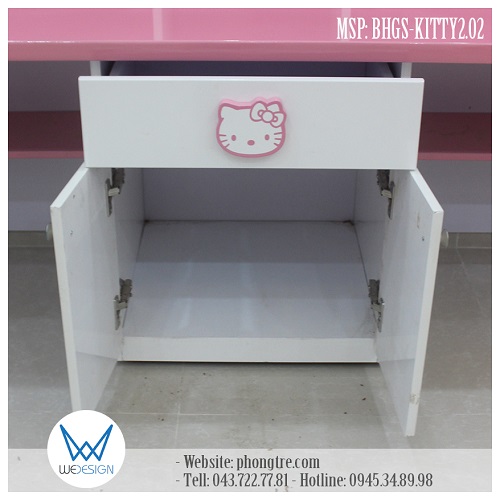 Tủ đồ 1 ngăn kéo - 2 cánh dưới bàn học đôi Hello Kitty MSP: BHGS-KITTY2.02