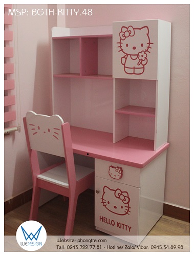 Bộ bàn ghế tiểu học Hello Kitty BGTH-KITTY.48 của bé Hà Vy