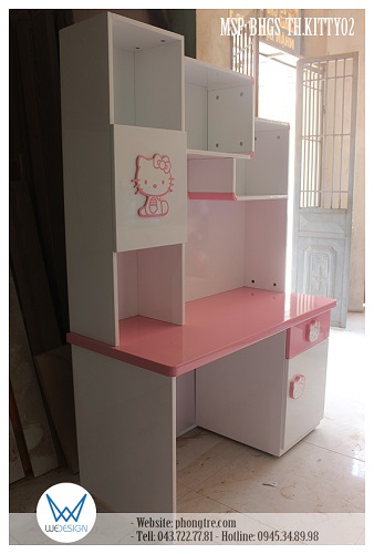 Bàn học Hello Kitty MSP: BHGS-TH.KITTY02 có kích thước phù hợp với bé gái học tiểu học