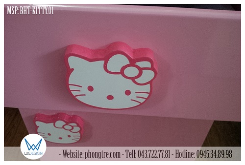 Bộ tay nắm hình Mèo Hello Kitty đeo nơ dễ thương