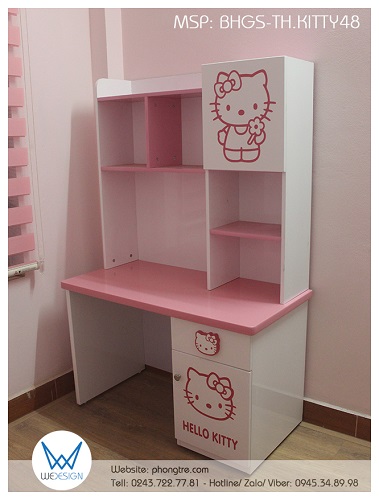 Bàn học tiểu học Hello Kitty BHGS-TH.KITTY48
