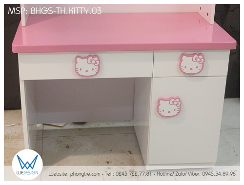 Phần bàn ngồi học của bàn học tiểu học ngôi nhà Hello Kitty BHGS-TH.KITTY03