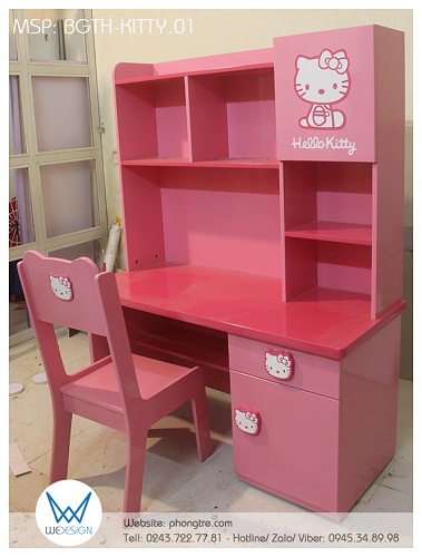 Bộ bàn ghế tiểu học Hello Kitty BGTH-KITTY.01 màu hồng