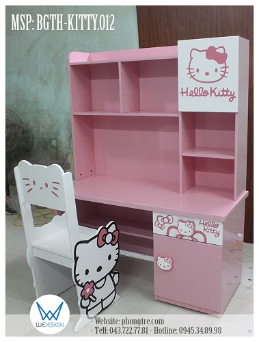 Bộ bàn ghế tiểu học Hello Kitty và nơ BGTH-KITTY.012