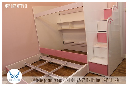Kết cấu giường 3 tầng Hello Kitty MSP: G3T-KITTY.01