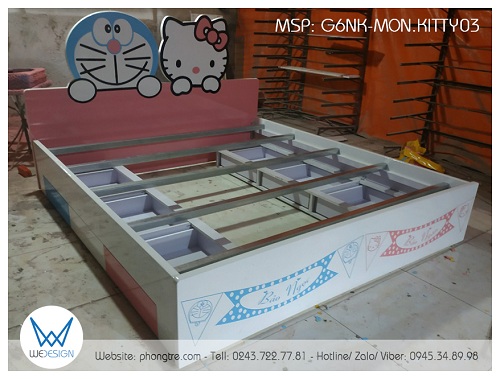 Kết cấu giường 6 ngăn kéo Doraemon và Hello Kitty G6NK-MON.KITTY03