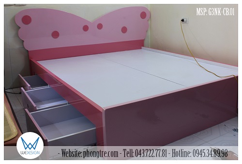 3 ngăn kéo của giường ngủ ngăn kéo MSP: G3NK-CB.01 di chuyển bằng ray bi 3 tầng - 35cm