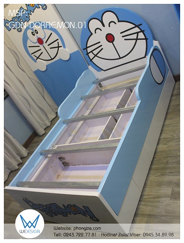 Giường đa năng Doraemon GDN-DORAEMON.01 sử dụng thang giường làm bằng thanh kẽm hộp vuông 40x40mm