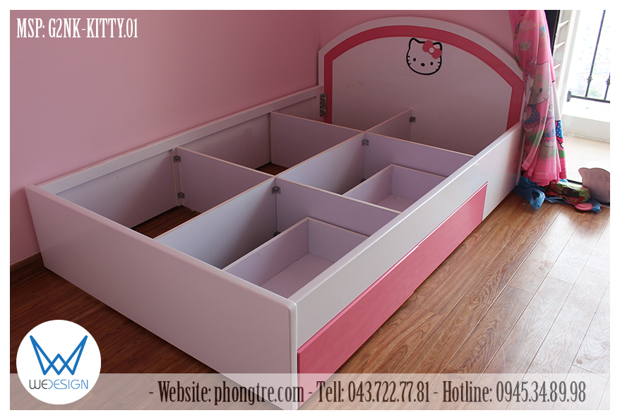 Kết cấu giường 2 ngăn kéo Kitty MSP: G2NK-KITTY.01