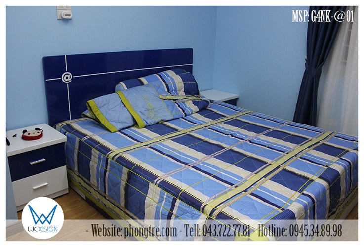 Giường ngủ 4 ngăn kéo MSP: G4NK-@01 màu xanh dương cá tính