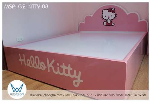 Giường ngủ Hello Kitty ngồi trên đám mây hồng G2-KITTY.08