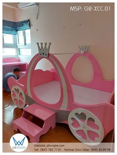 Giường ngủ cỗ xe công chúa G2-XCC.01