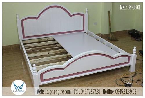 Kết cấu giường gỗ sồi tự nhiên MSP: GTN-BG.01