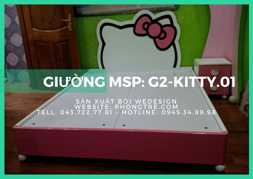 Video giường ngủ Hello Kitty đeo nơ hồng G2-KITTY.01