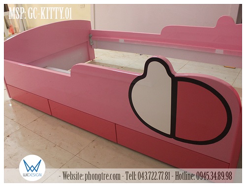 Chi tiết thành chắn giường của giường Hello Kitty GC-KITTY.01
