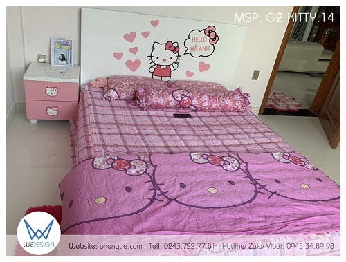 Giường ngủ Hello Kitty giơ tay chào bé gái G2-KITTY.14