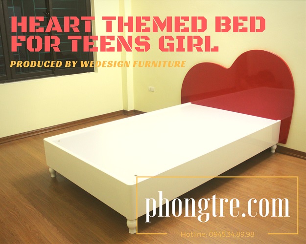 Video giường ngủ Teens girl hình trái tim màu đỏ