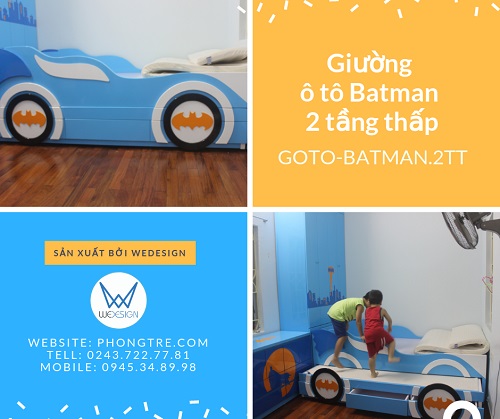 Giường tầng thấp ô tô Batman GOTO-BATMAN.2TT