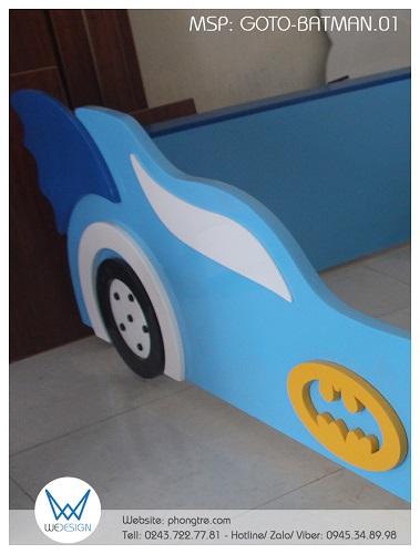 Thiết kế cánh dơi và kính ô tô hình mắt của mặt nạ người dơi và logo Batman trên thân xe của mẫu giường ô tô Batman GOTO-BATMAN.01