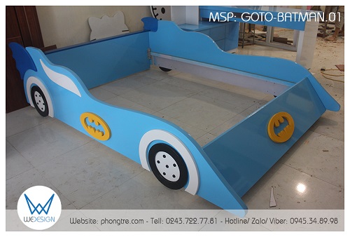 Hai bên thành giường ô tô Batman GOTO-BATMAN.01 được tạo dáng siêu ô tô Batmobile 1989