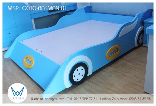 Giường ô tô Batmobile 1989 màu xanh da trời của Người Dơi Batman