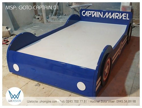 Giường ô tô Đội trưởng Mỹ Captain America GOTO-CAPTAIN.01 sử dụng dát phản MDF tráng Melamine