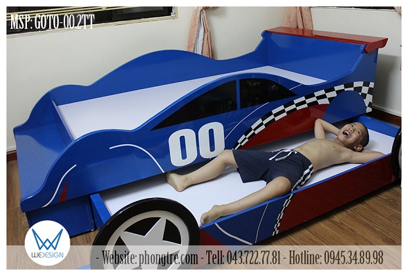 Giường tầng thấp ô tô thể thao 00 thiết kế đa công năng tiện ích cho trẻ sử dụng