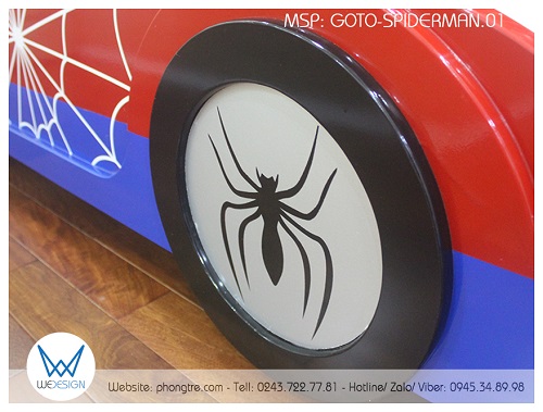 View chi tiết bánh ô tô trang trí logo Nhện của Người Nhện Spiderman cho nẫu giường ô tô đua Spiderman GOTO-SPIDERMAN.01