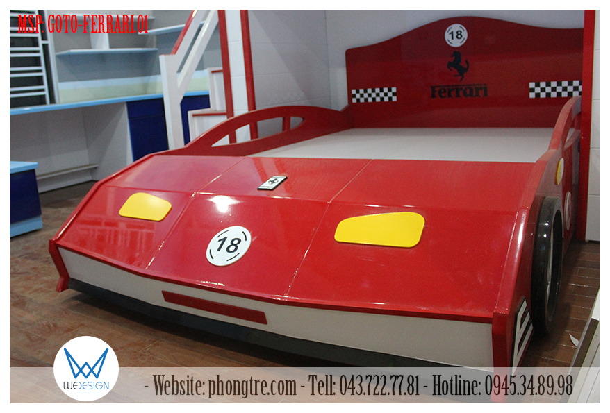 Giường ô tô thể thao FERRARI ENZO MSP: GOTO-FERRARI.01 có màu đỏ cá tính