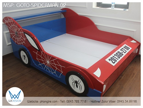 Giường ô tô đua Spider Man của có biển số ô tô mang số hiệu 2013GB-27.08 là tên và ngày tháng năm sinh của Gia Bảo