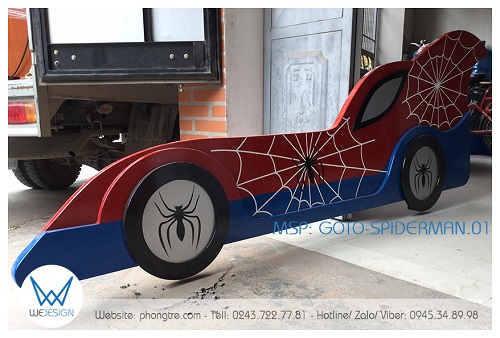 Mẫu thiết kế thành giường ô tô đua Người Nhện Spiderman GOTO-SPIDERMAN.01