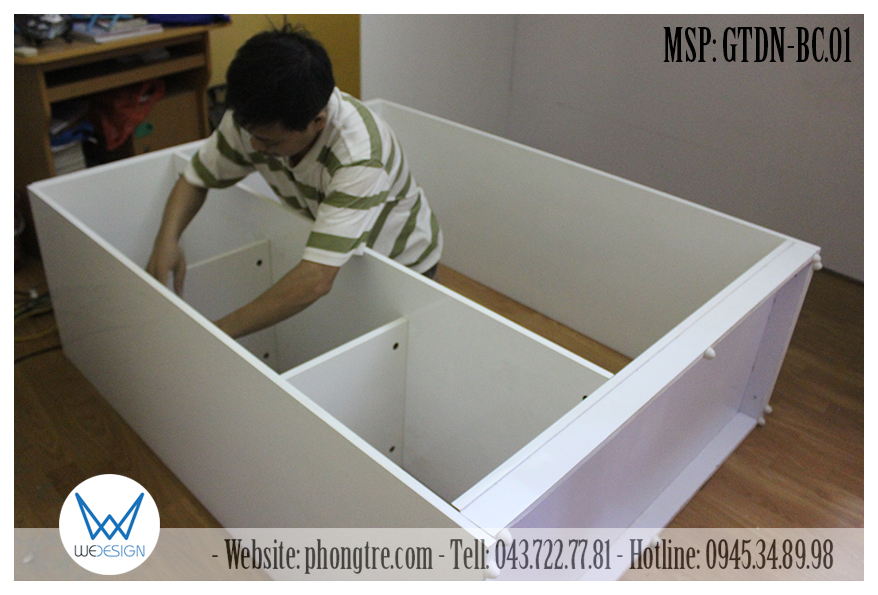 Kết cấu tủ áo của giường tầng đa năng MSP: GTDN-BC.01