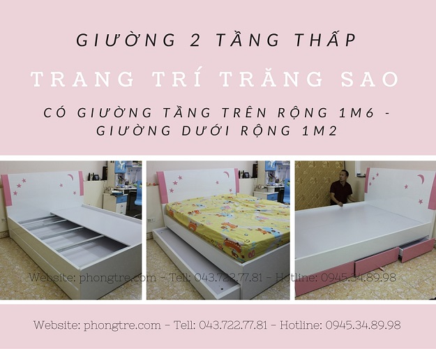 Video giường tầng thấp MSP: G2TT-TS.01 có giường tầng trên rộng 1m6