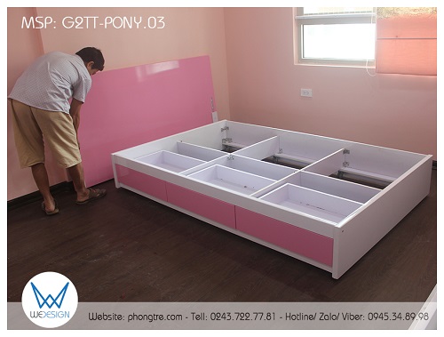Kết cấu giường tầng dưới của giường tầng thấp My Little Pony G2TT-PONY.03