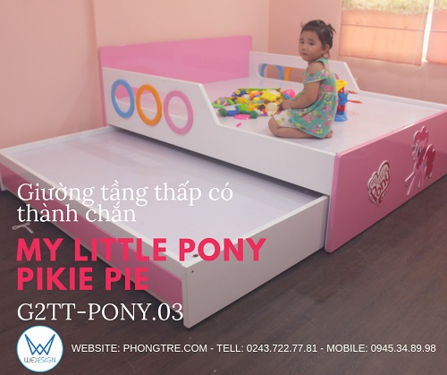 Giường tầng thấp có thành chắn My Little Pony Pinkie Pie G2TT-PONY.03