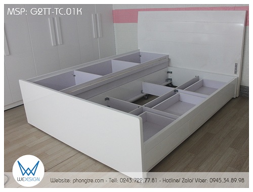 Thiết kế đa năng của giường 2 tầng thấp 1m6 và 1m của gia đình nhà chị Linh