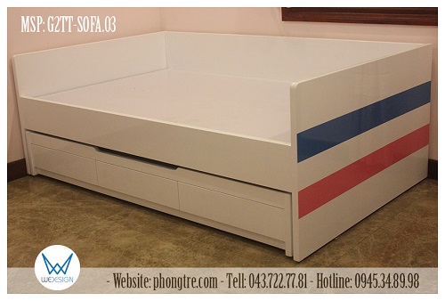 Mẫu thiết kế giường tầng thấp kiểu sofa MSP: G2TT-SOFA.03