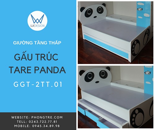 Giường tầng thấp Gấu trúc Tare Panda GGT-2TT.01